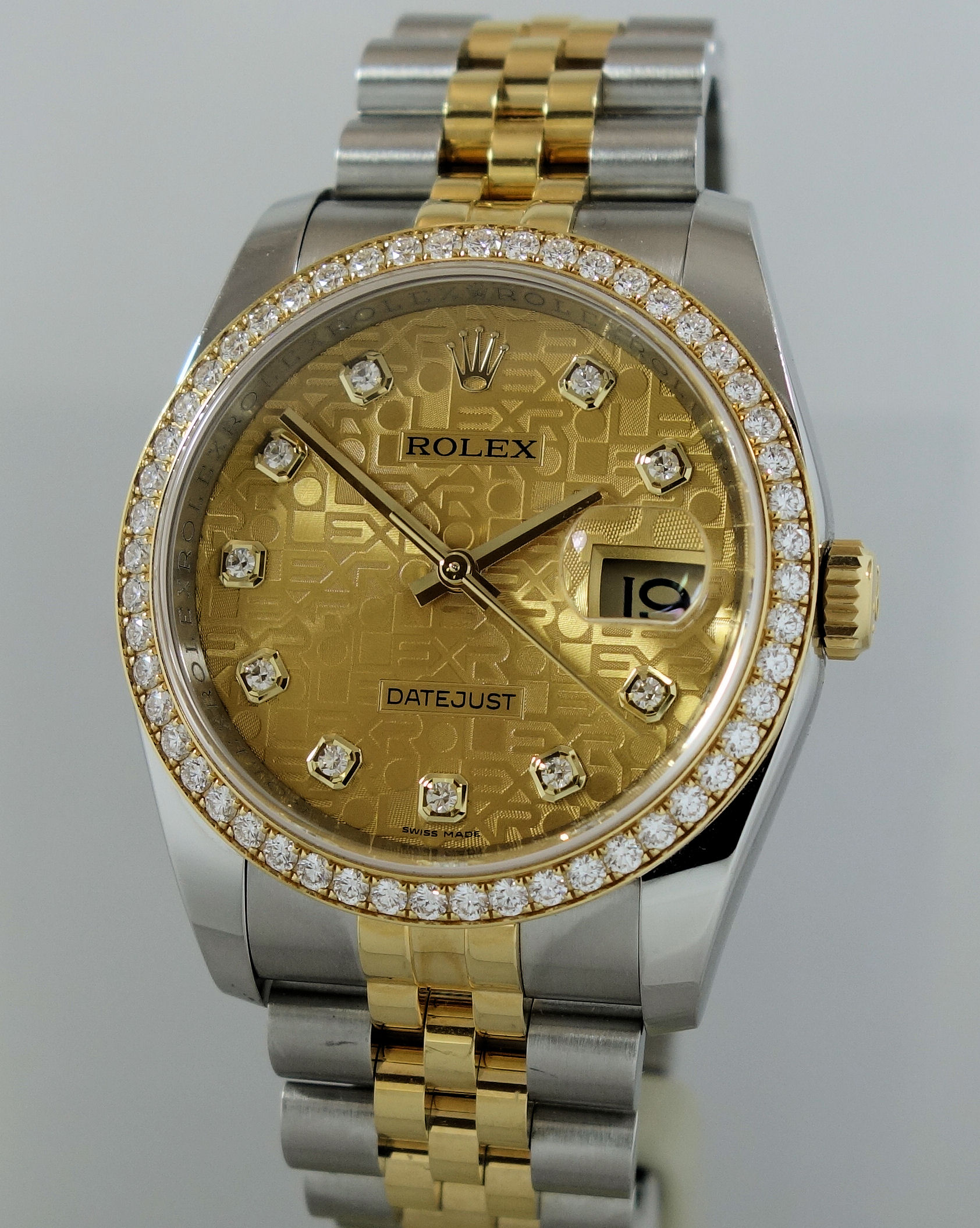 Rolex Datejust 18k & Steel, Diamond Dial & Bezel 116243 - Watchtime.com.au